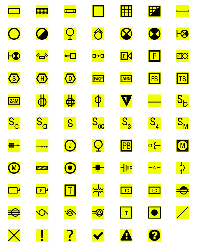 Highlighted Electrical symbols for electrical contractors